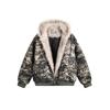 American Vintage Camo Hooded Puffer Jacket Loose Fit Winter Warm Coat Men