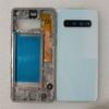 Задняя крышка S10 для Samsung Galaxy S10 G973F, средняя рамка, стекло, задняя крышка аккумулятора, задняя крышка с объективом камеры