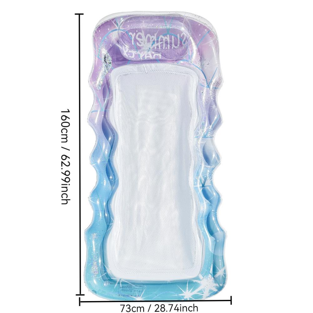 Mesh Backrest Recliner Inflatable Floating Chair with Sequin Design