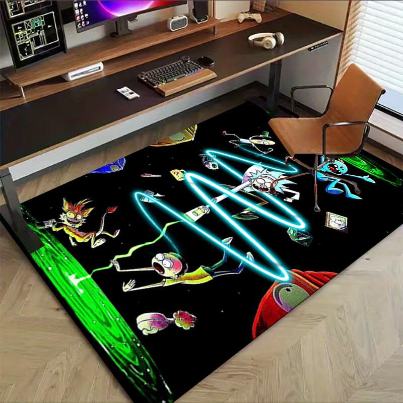 Ricky Morty Adventure Carpet For Playroom Bedroom Living Room Sofa Home Decorkids Game Area Rug Nonslip Floor Mat