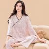 Classical national style new Chinese pajamas women's spring, summer and autumn new cotton silk disc buckle sweet loungewear hanfu two-piece set