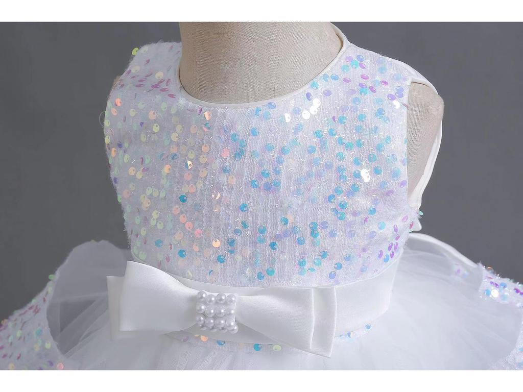 Красное платье принцессы с пайетками для девочек - Наряд для дня рождения, банкета и выступления