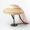Large Wide Brim Flat Top Sun Straw Hat Fashionable Summer With Long Ribbon Hats For Women Holiday Vintage Beach Visor Cap