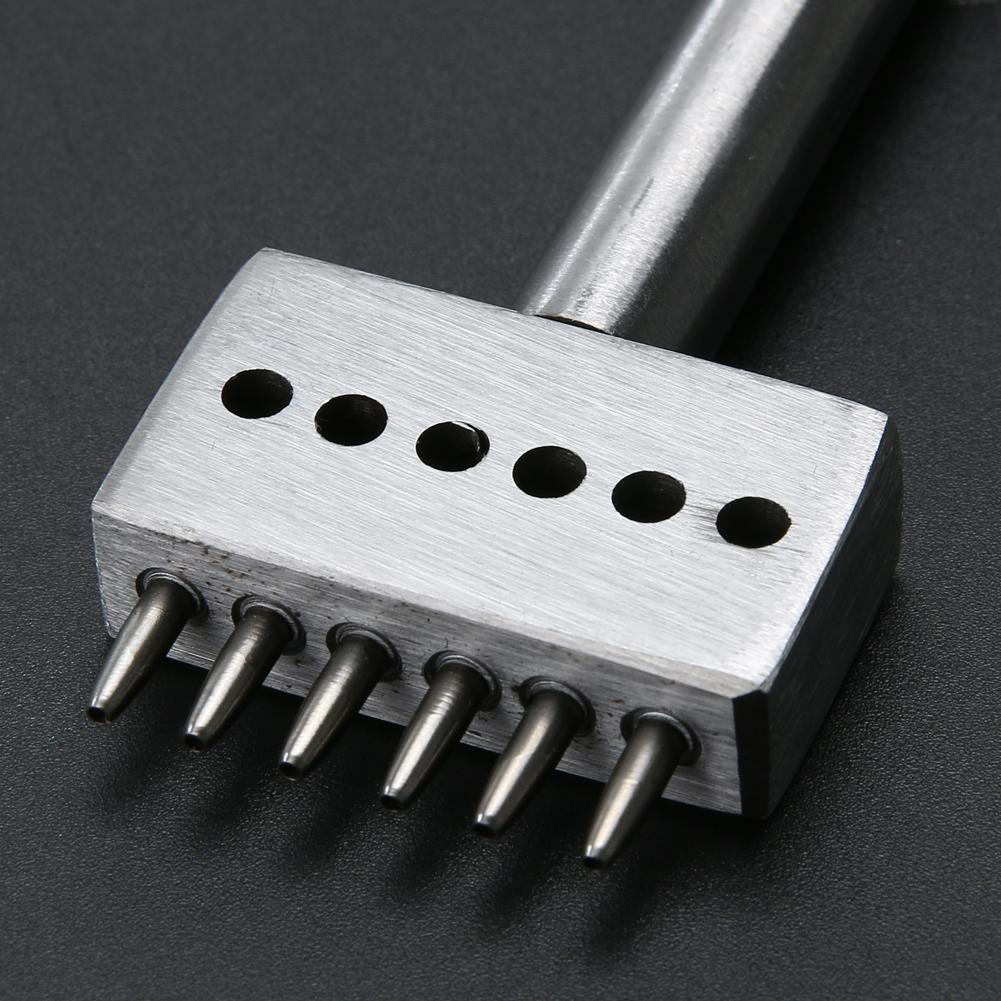 Кожаный ремесленный зубец отверстие 4 мм интервал дырокол инструменты круглый ряд сверлильный резак отверстие DIY прокалыватель гаджеты 2/4/6 зубцов