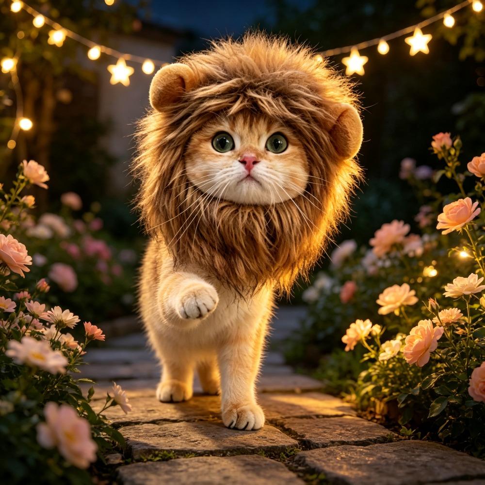 Soft Halloween Lion Transform Pet Hat Adjustable Cosplay Headwear for Dogs Dress Up Accessory Festival Party Photo Decor Prop