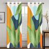 Абстрактные геометрические художественные шторы с принтом листьев для спальни, гостиной, жалюзи от пола до потолка, жалюзи на окна, люверсы, верхние шторы