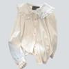 Cute Lace Jk Shirt Female Spring and Autumn New Retro Long-sleeved Blouse