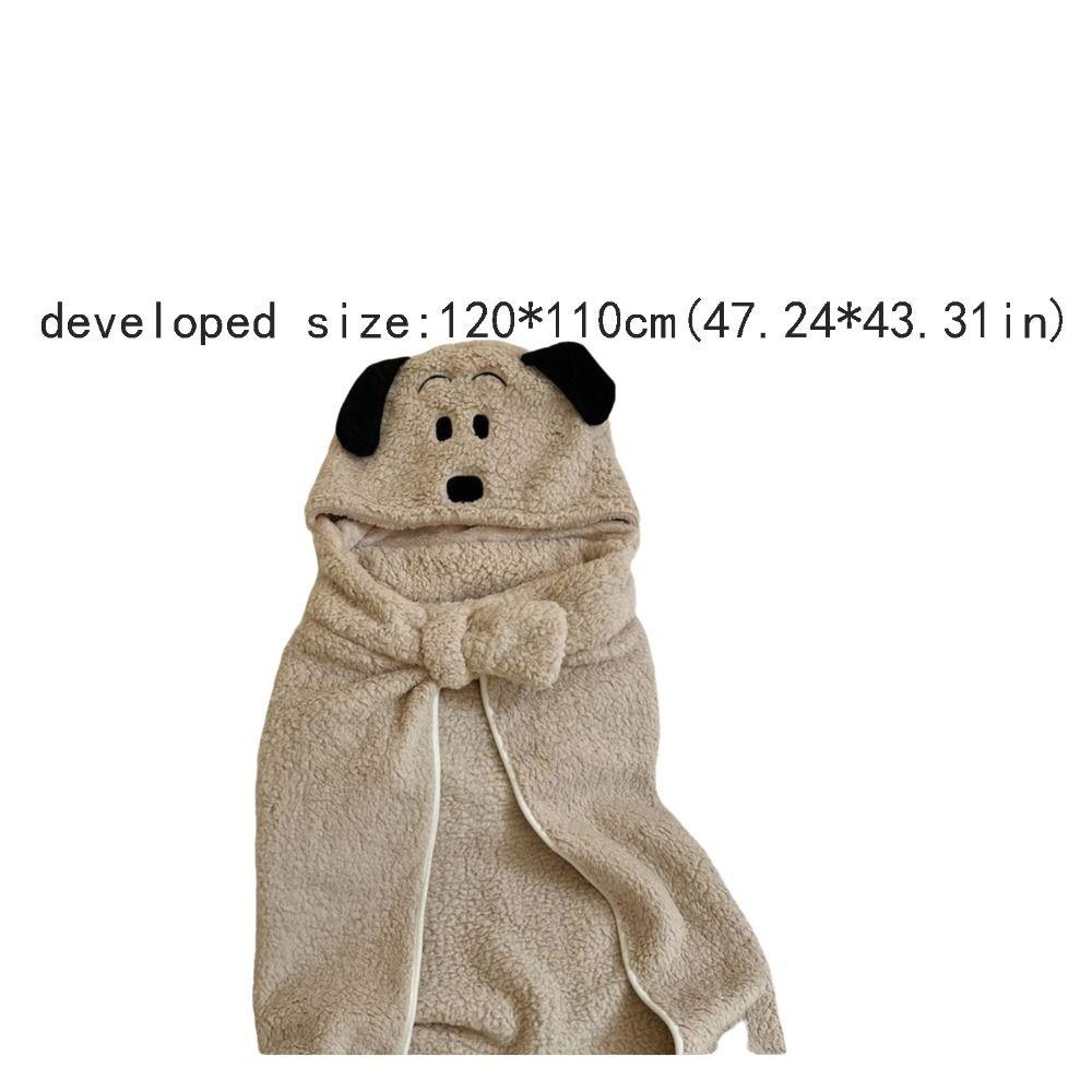 Winter Kawaii Bear Hooded Blanket Fleece Material Soft Blanket Shawl Throw Blanket Keep Warm Hooded Cloak Office Use