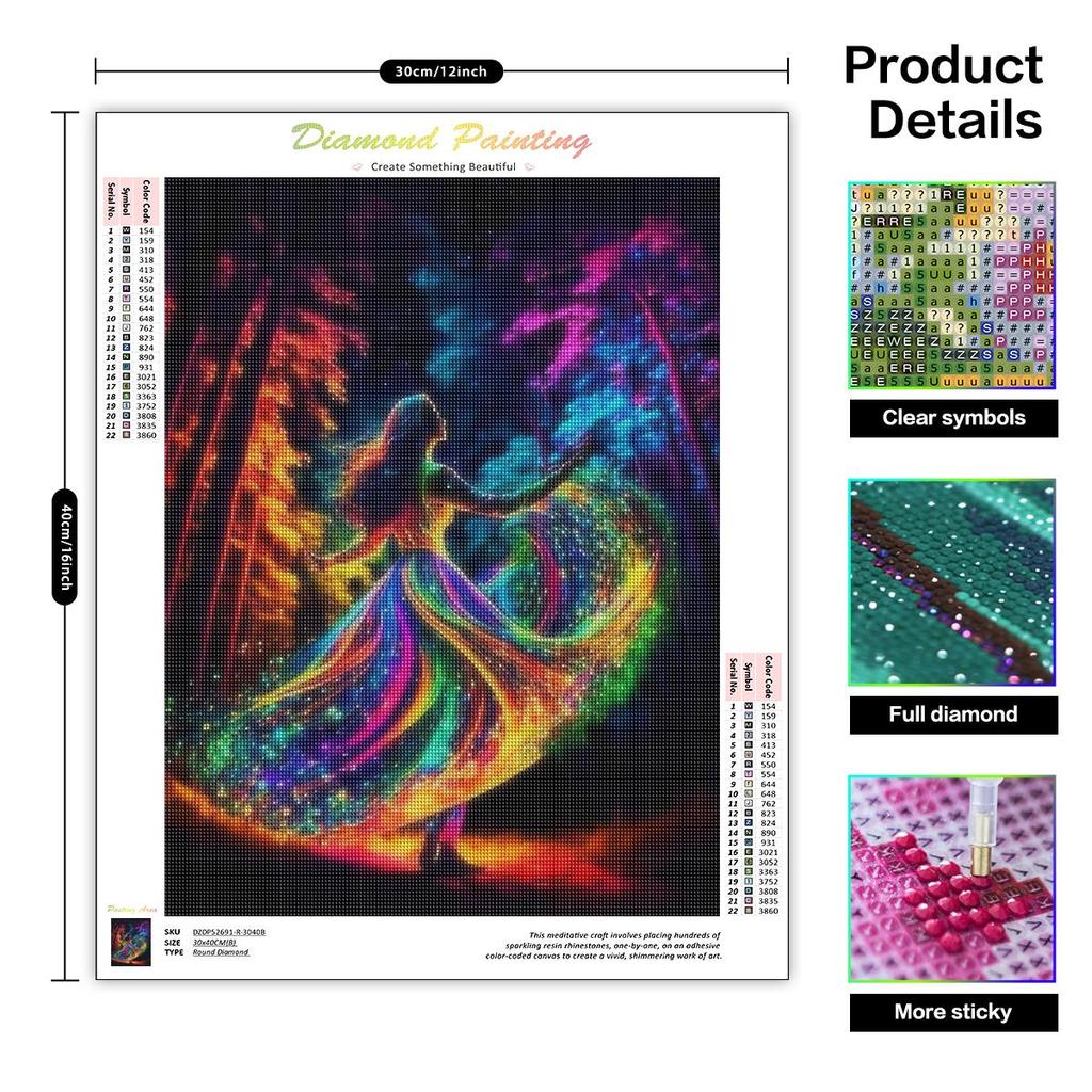 5D DIY алмазная живопись красочная девушка вышивка крестиком пейзаж Алмазная мозаика Декор для дома 30x40 см/12x16 дюймов