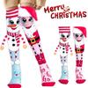 Fun Christmas Socks Santa and Snowman Novelty Women's Cozy Slipper Socks For Girls Women Fluffy Socks