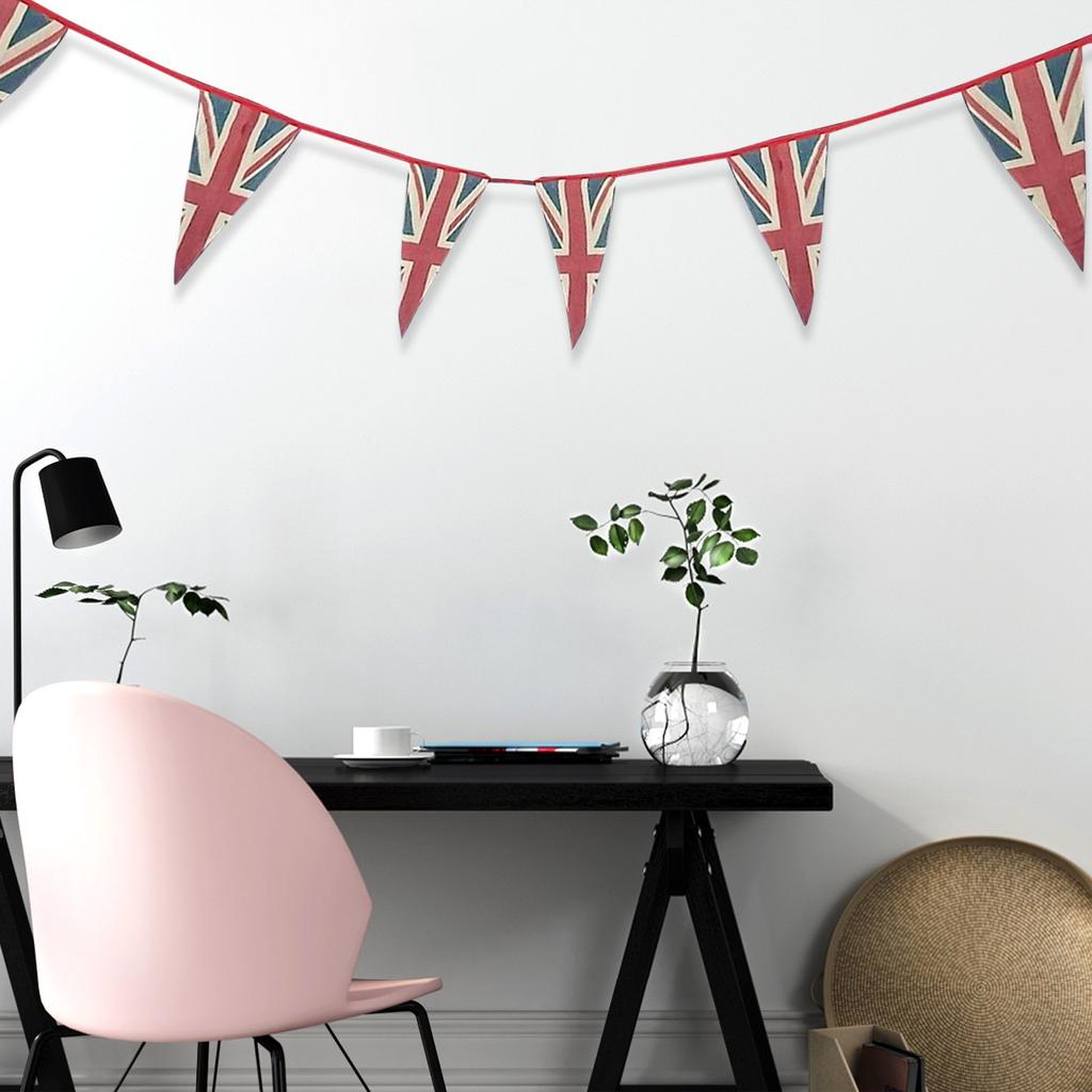 Queen's Jubilees Bunting Party Decoration 2022 Platinums Fabric Vintage Cloth Material Banner