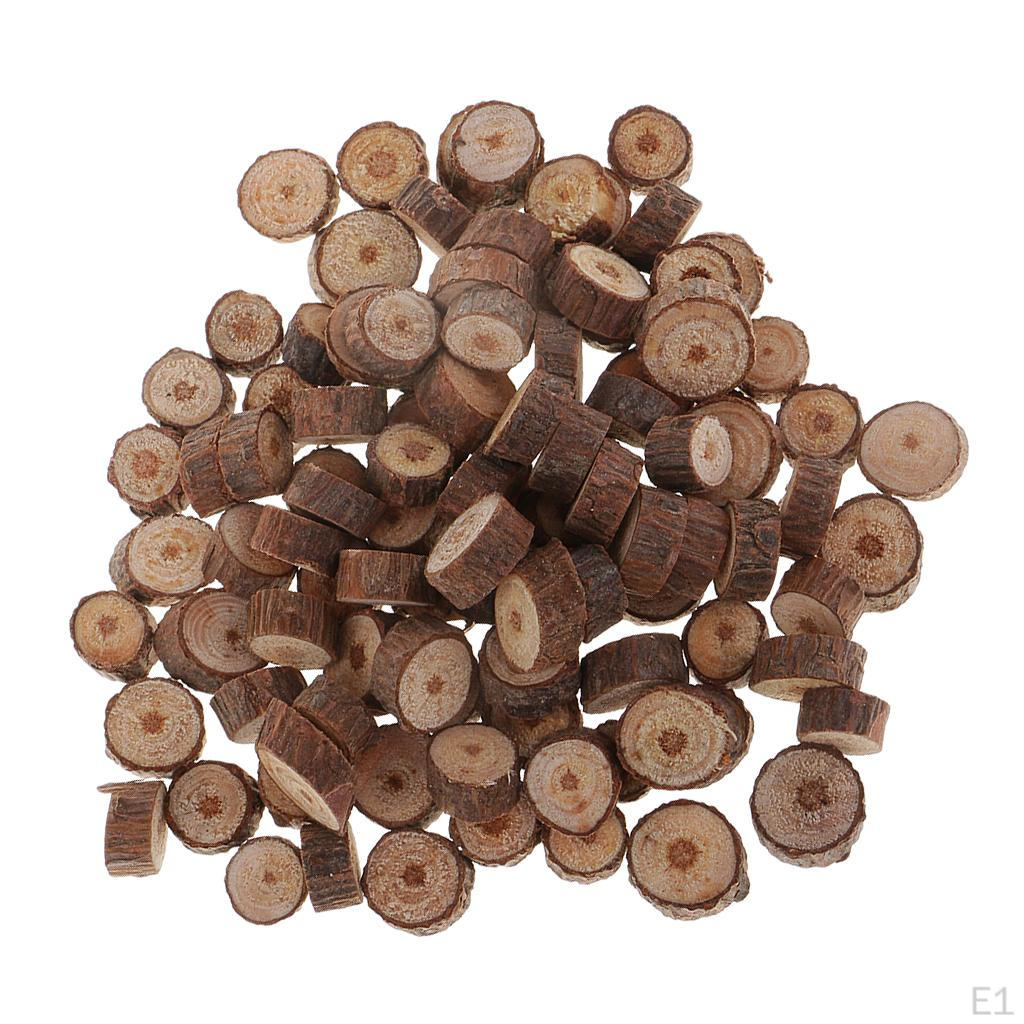 100 шт./партия, ломтики натуральной сосновой древесины, 5-10 мм, бревна для украшений для поделок