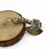 "Handmade Vintage Brass Dragon Axe Keychain Pendant"