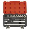 3130MP Socket Wrench Set, 9.5mm (3/8") Drive, Red, Includes 18 Pieces