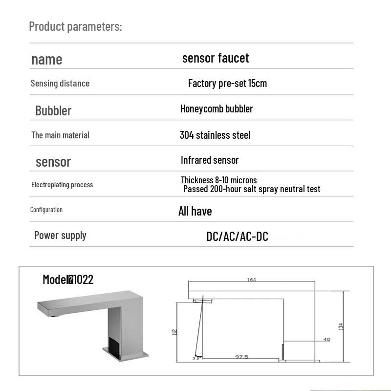 Camellia 304 Stainless Steel Automatic Sensor Faucet