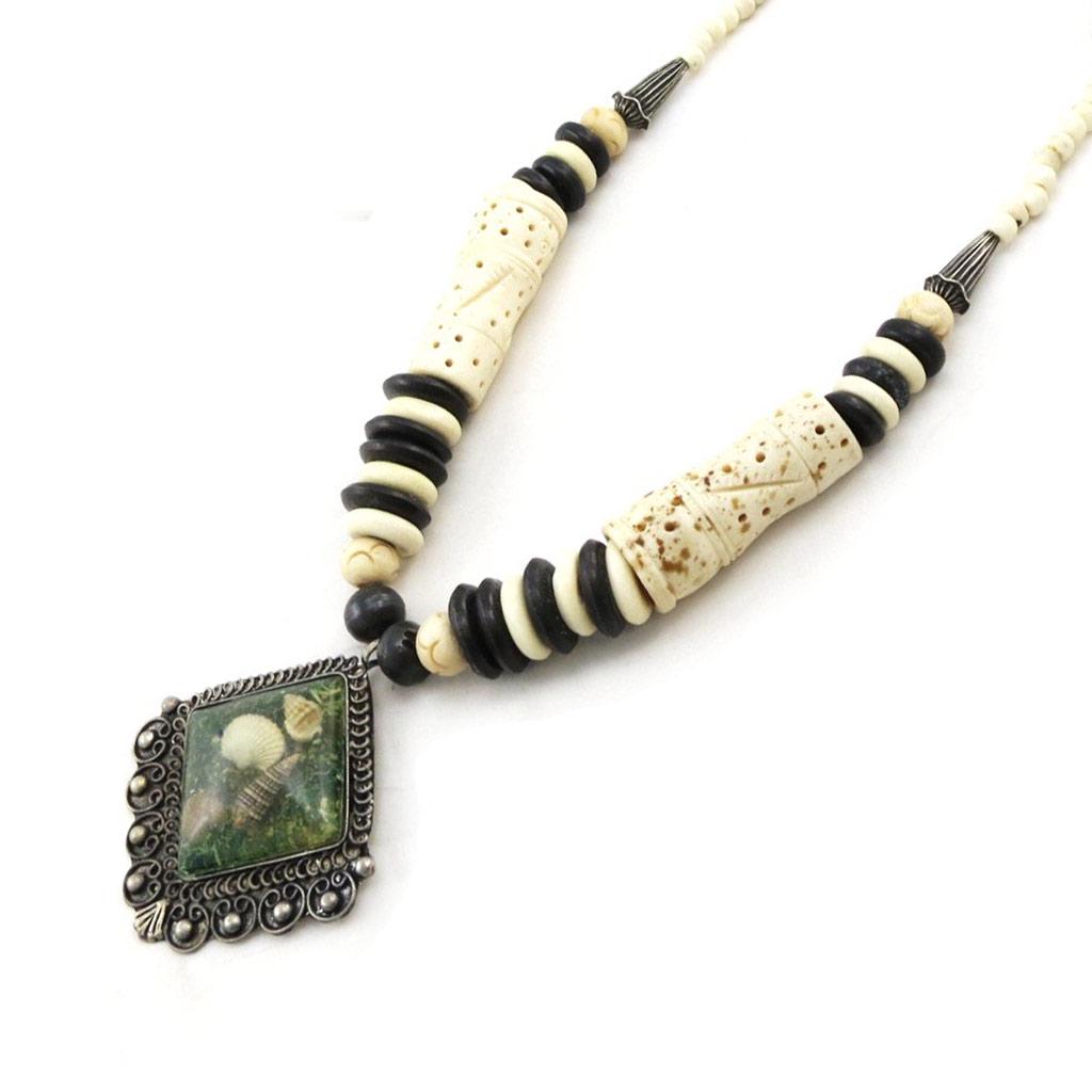 Les Trésors De Lily [B8092] - Brown Beige 'Prélude' Necklace