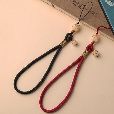 Милый мультяшный чехол для телефона Bodhi Lucky Cat с цепочкой, подвесная веревка, универсальный ремешок для телефона с защитой от потери, короткий ремешок на запястье