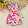 Платье для собаки, привлекательное мягкое платье принцессы с бантом, удобное платье с цветочным принтом для домашних животных, юбка для собаки, товары для домашних животных