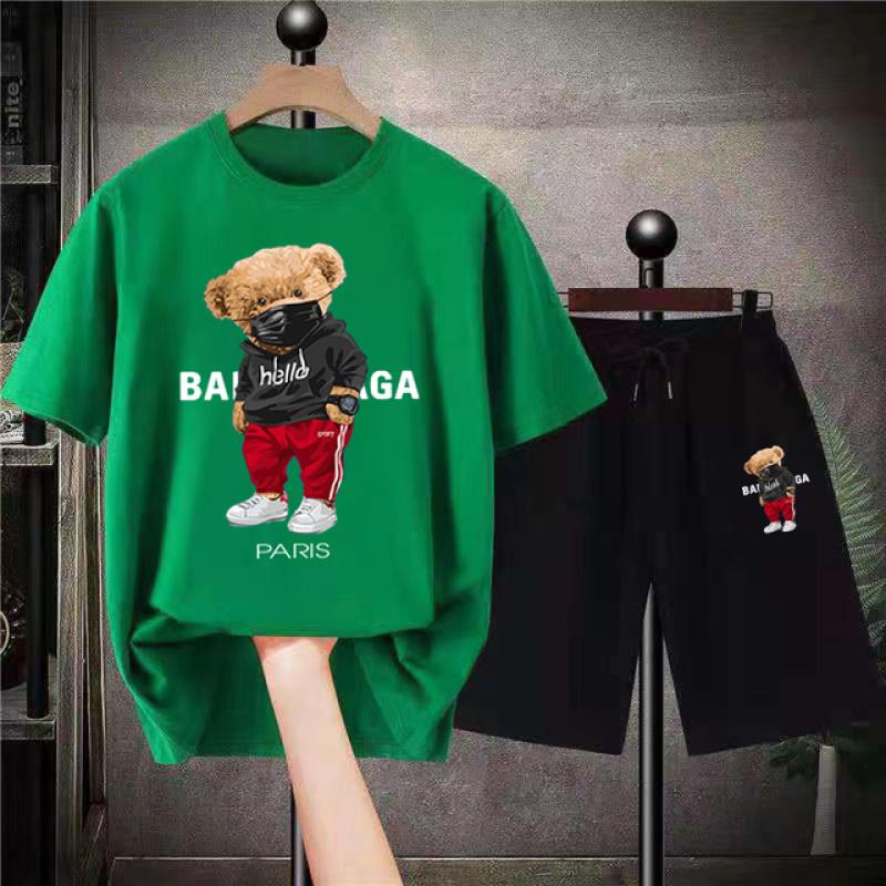 Комплект мужской одежды, футболка, шорты, аниме, цельный Саурон, футболка с принтом на спине, шорты, японская уличная хип-хоп, спортивная мужская одежда для отдыха