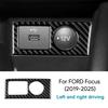 PCKF8 Soft Carbon Fiber Sticker For Ford Focus MK4/Focus ST 2019 2020 2021 2022 2023 2024 2025 LHD Central Control Cigarette Lighter
