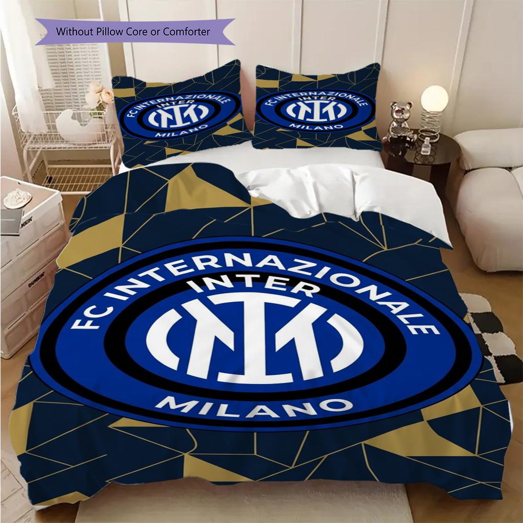 Inter Milan Emblem Art Three-piece set (1 * duvet cover + 2 * pillowcase, without core) Christmas birthday gift Bedding set