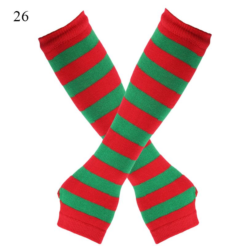 Полосатые унисекс перчатки с половиной пальцев длинные женские перчатки для девочек перчатки на руку теплые вязаные напульсники локтевые варежки теплая манжета