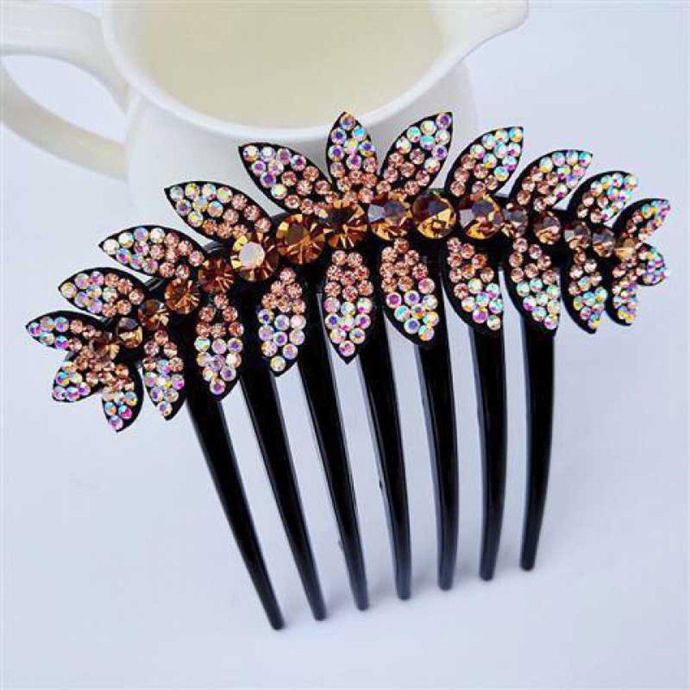 Ponytail Holder Crystal For Girls Leaves Hair Clips Korean Barrettes Hair Claws Women Hair Comb