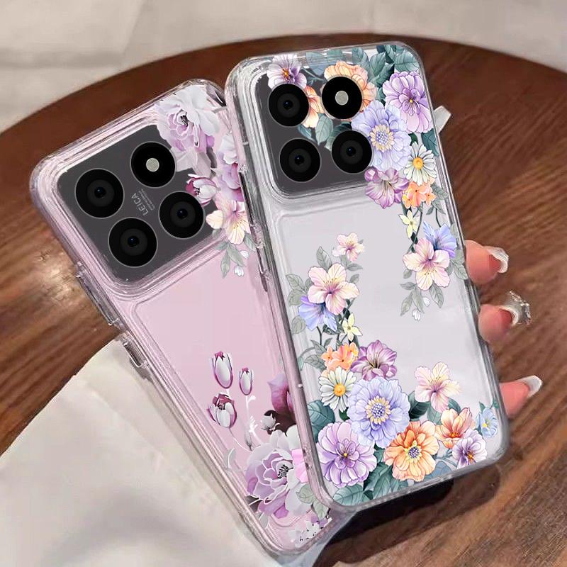 Красочный чехол с цветами пионов для Xiaomi Redmi Note 15 Pro 4G Funda Redmi Note 14 13 Pro 5G Прозрачный мягкий чехол из ТПУ-силикона