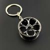 2Pcs Car Modification Wheel Keychain Pendant Wulian Wheel Hub Keyring Alloy Accessories Key Ring Metal Key Chains Creative Gift