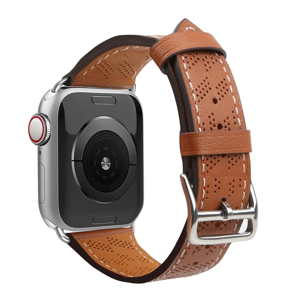 Strap Leather Leather Strap Apple Watch Ultra, Se, 8, 7, 6, 5, 4, 3, 2, 1 (49, 45, 44, 42 Mm) Band Bracelet Brown