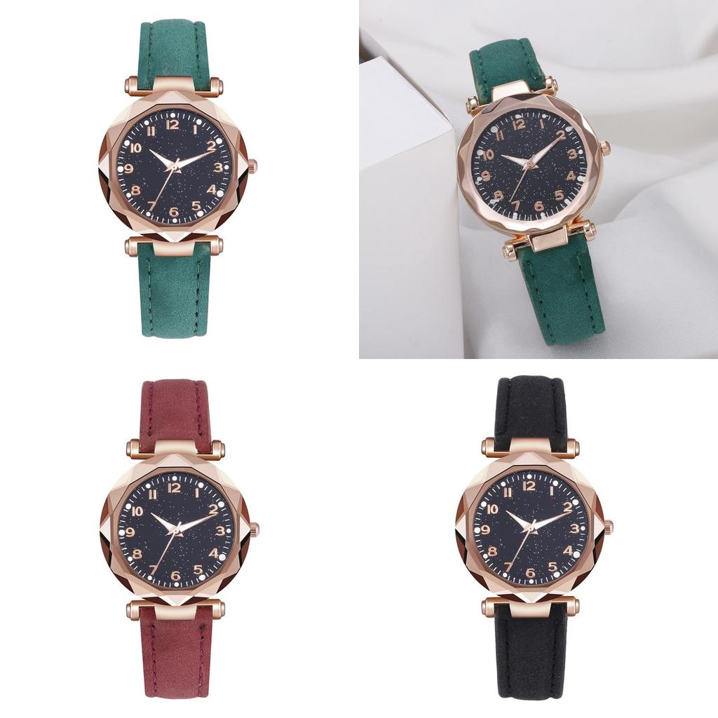 Женские цифровые ремешковые часы с дизайном ночного неба, повседневные кварцевые наручные часы