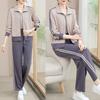 Fashion Spring Middle-aged Ladies Suit Western Style Age-reducing Casual Two-piece Loose Lapel Jacket Mother Sportswear
