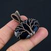 Tree of Life Black Onyx Gemstone Copper Wire Wrap Pendant Jewelry Gift For Love