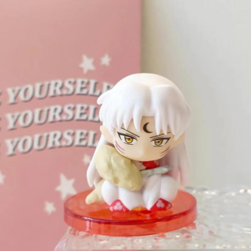 4Pcsset Anime Inuyasha Figure Toy Kikyo Sesshoumaru Higurashi Kagome Cartoon Doll Gift