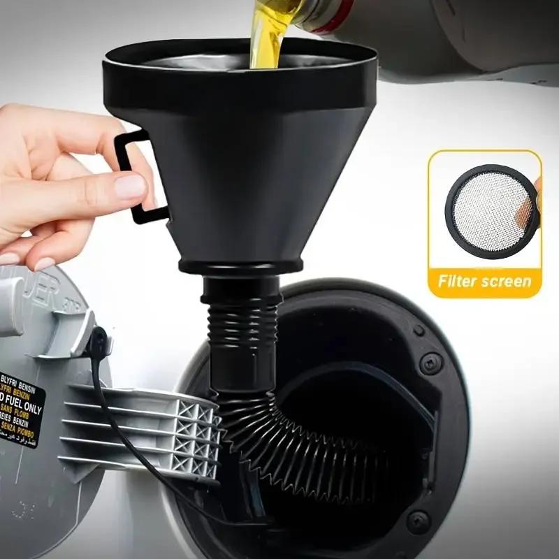 Plastic Refueling Funnel Portable Motorcycle Refueling Funnel with Filter Screen Large-diameter Motorcycle Refueling Accessories