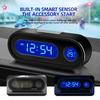 Compact Digital Car Clock - Luminous with LCD Backlight - Thermometer, Time Display, Car Interior Accessory