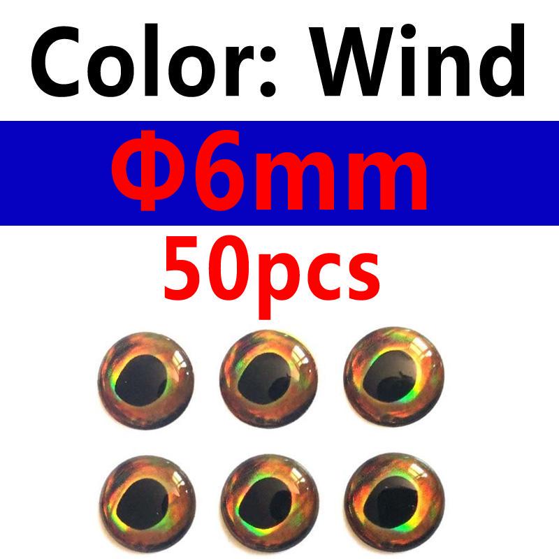 50PCS Holographic 3D 4D Fish Eyes for Fly Tying Streamers Baitfish Wood Plastic Lure Popper DIY Eyes