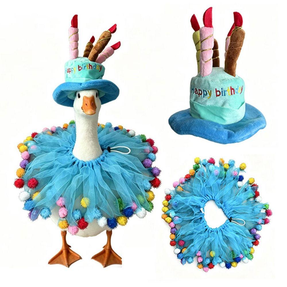 2Pcs/Set Colorful Pom-Pom Birthday Party Goose Outfit Goose Clothes Farmhouse Style