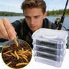 Mealworm Feeding Box 4-Layer Clear Mesh Breeding Habitat Kit Mealworm Farm Bin With Handle For Sugar Glider Reptile Spider Bird