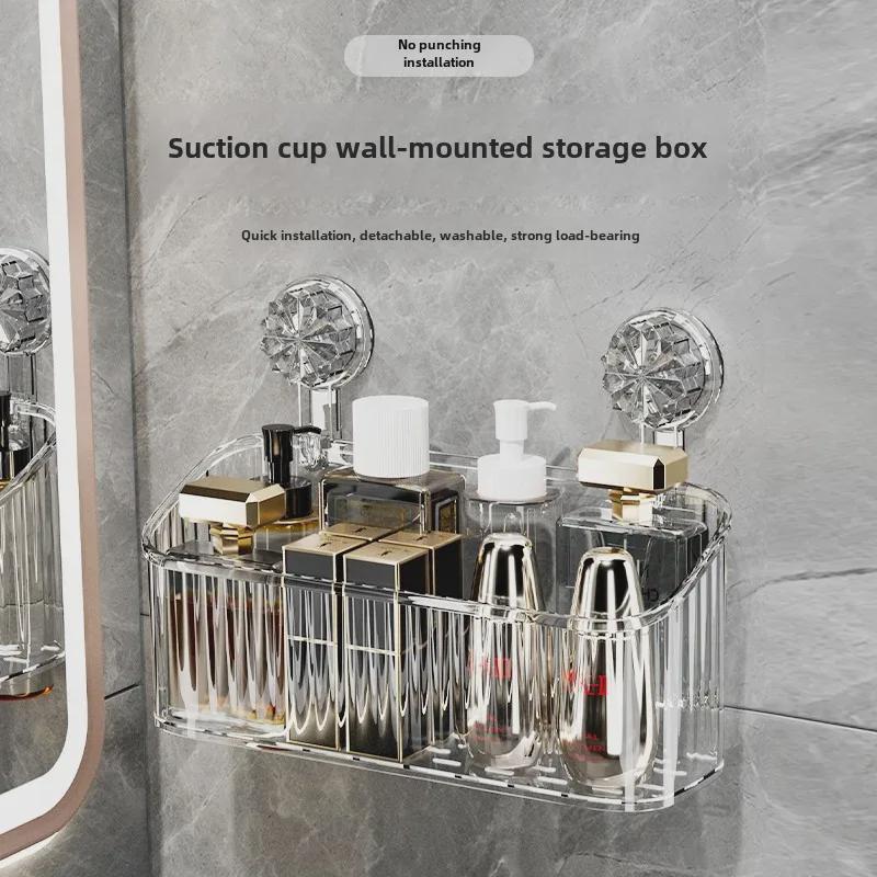 Elegant Suction Cup Bathroom Organizer: No-Drill Toothbrush & Toothpaste Holder