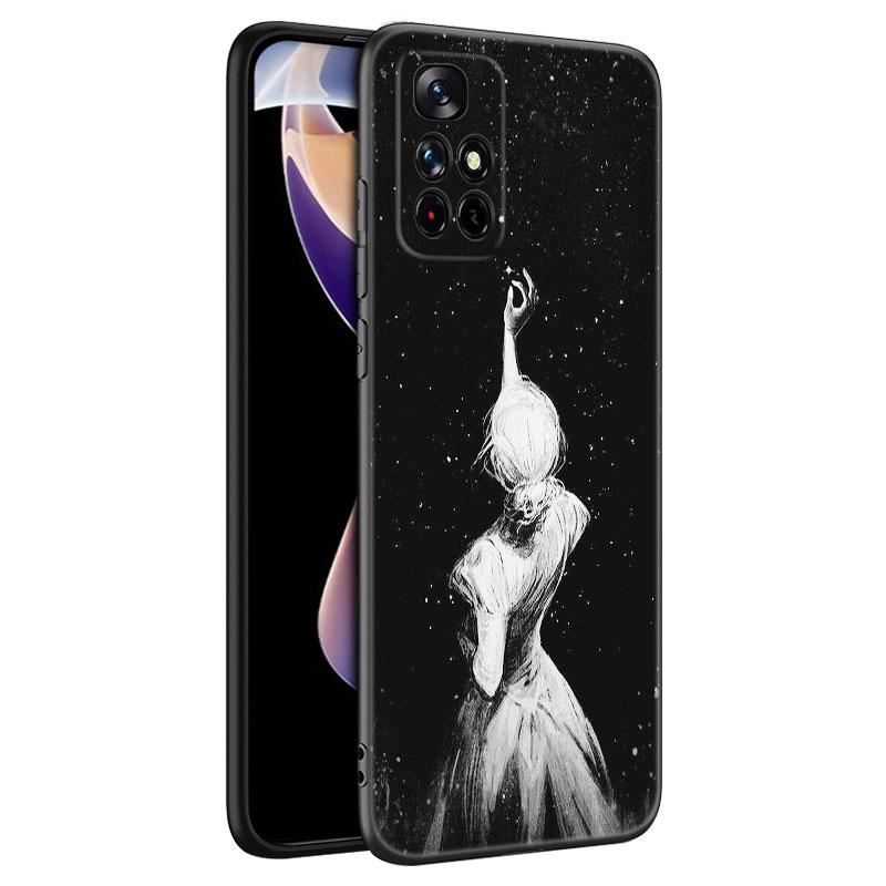 Ballet Girl Black Silicone Phone Case For Xiaomi Redmi Note 10 11 11S 12 13 4G 8 9 11T Pro 5G Plus 8T 9S 10S 12S