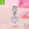 Подвеска Вечное Сердце Опал Серебро S925 Бусины Мода Универсальный DIY Аксессуары для Браслета