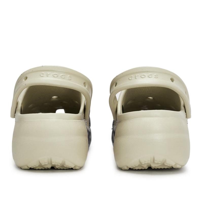 Crocs Классические сабо на платформе 811 Производственная площадка Промо Специальная обувная коробка Жидкие чернила Брызги Отверстия Обувь Женская Кость Белый и Черный