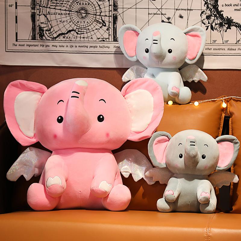 Милый ангел-слон, мягкая игрушка, мультяшный мягкий слон, плюшевая кукла-животное, детская спящая успокаивающая кукла, подарок на день Святого Валентина для девочек