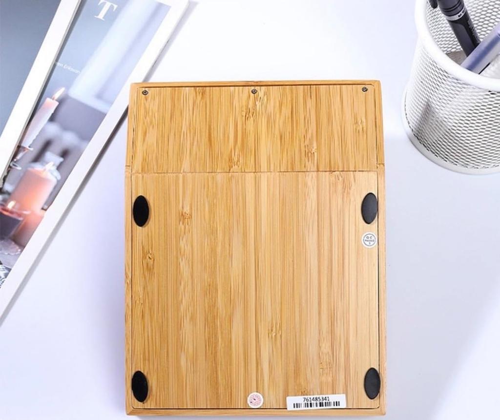 Sanmon. Shop Bamboo 12 Digit Calculator Large Key Button Solar Powered Sunlight Solar Energy Office School Retail Store Stylish