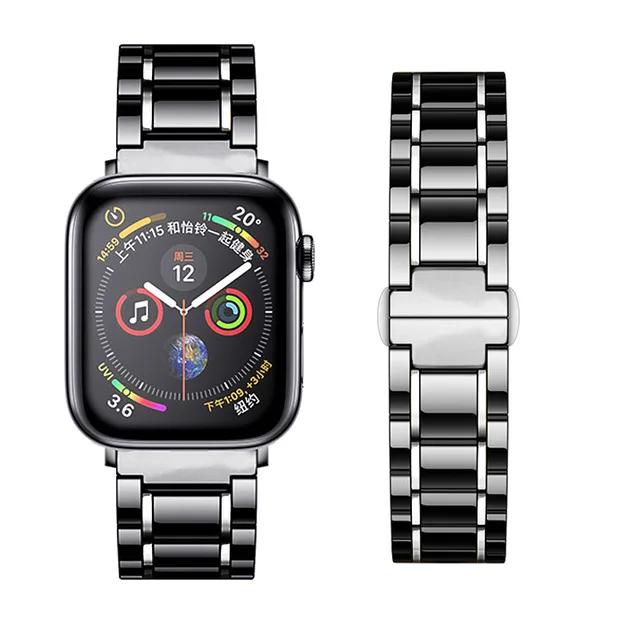 Керамический металлический ремешок для Apple Watch 45мм 44мм 41мм 42мм 46мм Запасной браслет Браслет iwatch Ultra 10 9 8 7 6 5 4 SE ремешок