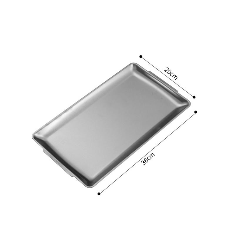 Сервировочная тарелка из серебряной и золотой нержавеющей стали, ресторан, барбекю, шампуры, поднос для суши, большой неглубокий поднос, тарелки для хранения продуктов на кухне