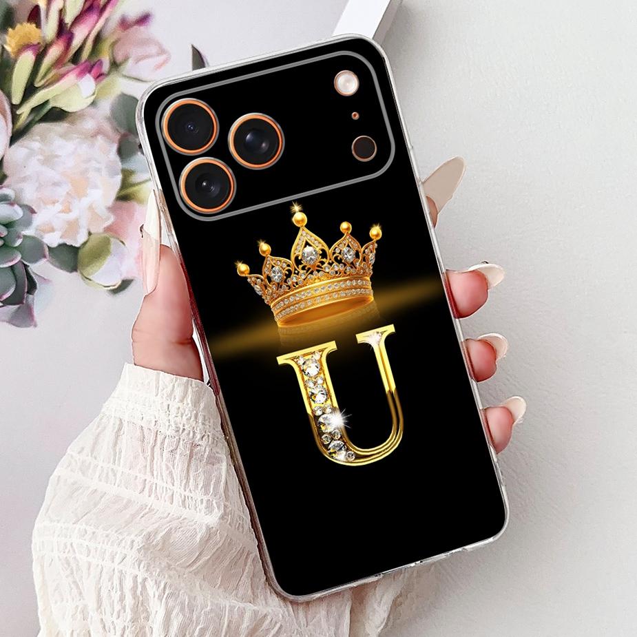 Чехол для Apple iPhone 17 Pro Max Новый Чехол с Буквами Короны Мягкий Тонкий Чехол для Телефона Для iPhone 17 Air iPhone17 Pro Max Задняя Крышка Сумки