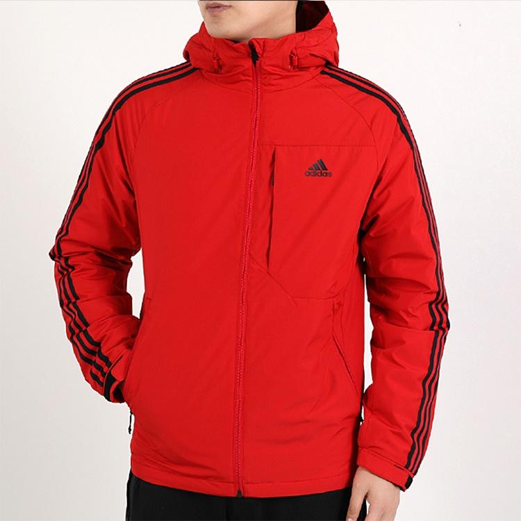 adidas 3st Down Jkt Сохраняйте тепло Outdoor Sports Пуховая куртка с капюшоном Красный Мужская GF0095