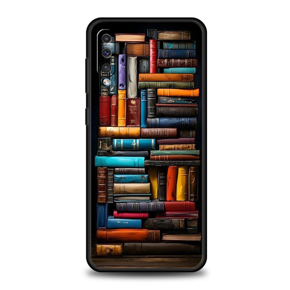 Винтажная книжная полка Расписной чехол для телефона для Samsung Galaxy A54 A42 A34 A24 A22 A16 A14 A12 A02 A03 A70 A50 A40 A30 Мягкий корпус из ТПУ